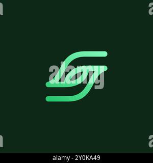 Design con logo S Leaf. Logo S Line Illustrazione Vettoriale