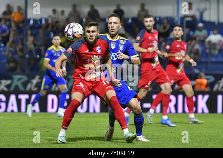 CS UNIREA SLOBOZIA - FC BUZAU , SUPERLIGA ROMANIEI , CINCENI ARENA , 02.09.2024 Foto Stock