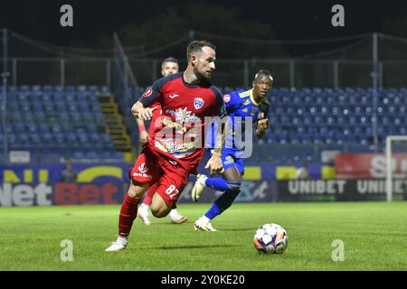 CS UNIREA SLOBOZIA - FC BUZAU , SUPERLIGA ROMANIEI , CINCENI ARENA , 02.09.2024 Foto Stock