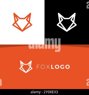 Design con logo Fox Line. Illustrazione del vettore Fox Head Illustrazione Vettoriale