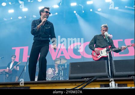 6 luglio 2024: Justin Hayward-Young, Árni Árnason e Matt Hitt si esibiscono con i vaccini al festival IDays di Milano Foto Stock