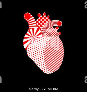 Stile pop art cuore anatomico. design grafico a cuore street style Illustrazione Vettoriale