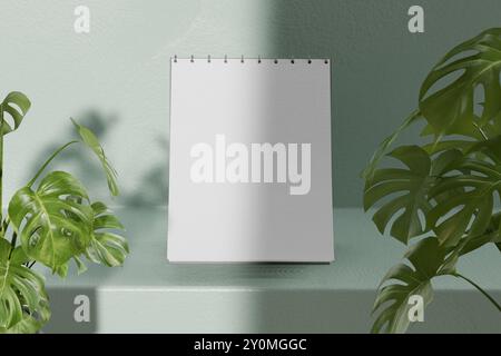 Un calendario vuoto in posizione verticale Foto Stock