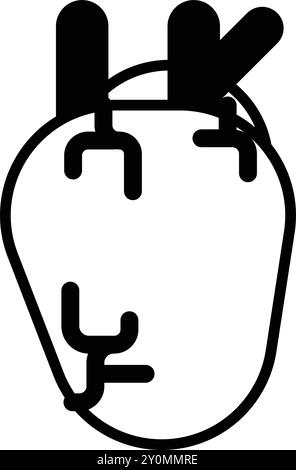 Un disegno a cartone animato di un fegato con vene bianche e nere. Il fegato è mostrato come un grande oggetto piatto di colore brunastro. Il disegno è semplice ed e. Illustrazione Vettoriale