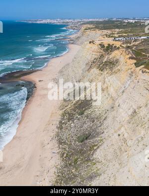 vista aérea da Praia da Vigia Sintra Portogallo Foto Stock