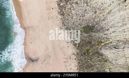 vista aérea da Praia da Vigia Sintra Portogallo Foto Stock