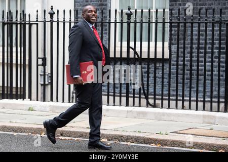 Londra, Inghilterra, Regno Unito. 3 settembre 2024. Il Ministro degli Esteri britannico DAVID LAMMY, arriva a Downing Street per una riunione del Gabinetto. (Credit Image: © Thomas Krych/ZUMA Press Wire) SOLO PER USO EDITORIALE! Non per USO commerciale! Foto Stock