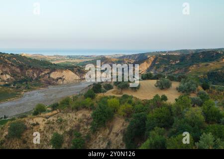 Panorama della Valle dello Stilaro in Calabria. Foto Stock