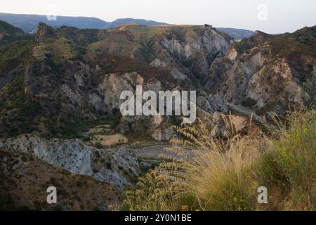 Panorama della Valle dello Stilaro in Calabria. Foto Stock