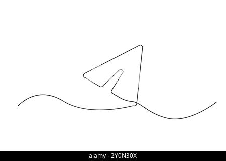 Icona del piano di carta. Disegno a linea continua. Illustrazione vettoriale minimalista. Illustrazione Vettoriale