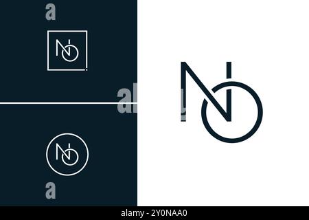 Monogramma creativo per la lettera iniziale SENZA logo - modello di logo vettoriale minimo per l'alfabeto N&O. Illustrazione Vettoriale