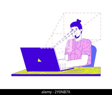 Concetto di illustrazione 2D del software di tracciamento visivo Illustrazione Vettoriale