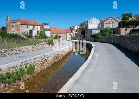 Vrboska, isola di Hvar, Croazia. Foto Stock