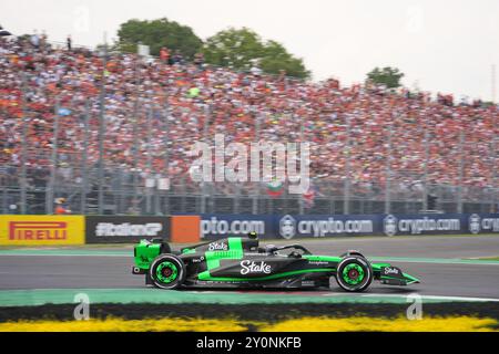 Monza, Italia. 1 settembre 2024. Guanyu Zhou della Cina alla guida della (24) gara del Team F1 Kick Sauber C44 Ferrari, durante la gara del GP d'Italia di Formula 1 a Monza. Crediti: Alessio Morgese/Alessio Morgese/Emage/Alamy live news Foto Stock