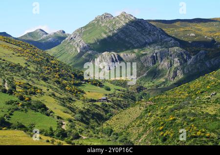 Catena dei Monti Cantabrici (alto Sil, León) nel nord della Spagna Foto Stock