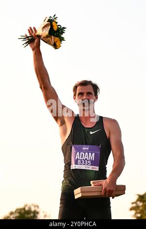 Turnov, Repubblica Ceca. 3 settembre 2024. L'atleta ceco Adam Sebastian ha detto addio alla sua carriera professionale durante il Ludvik Danek Memorial Athletic Meeting, a Turnov, Repubblica Ceca, il 3 settembre 2024. Crediti: Radek Petrasek/CTK Photo/Alamy Live News Foto Stock