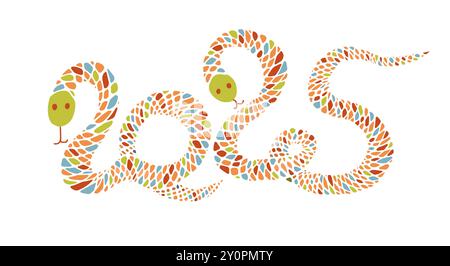 Felice Capodanno cinese 2025, design striscioni. Non ai, illustrazioni vettoriali. Illustrazione Vettoriale