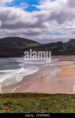 Coppa del mondo di surf, spiaggia di Pantin, una delle migliori spiagge per il surf del mondo, Valdoviño Foto Stock