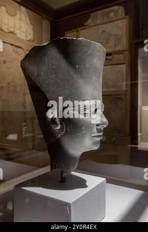 Museo Egizio (Museo del Cairo), capo del re Userkaf, dal tempio del Sole ad Abusir, il Cairo, l'Egitto, il Nord Africa, l'Africa Foto Stock