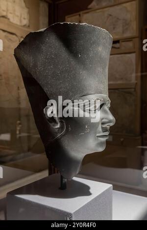 Museo Egizio (Museo del Cairo), capo del re Userkaf, dal tempio del Sole ad Abusir, il Cairo, l'Egitto, il Nord Africa, l'Africa Foto Stock