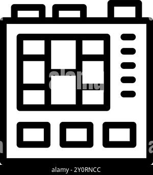 Drum machine per creare ritmo, comporre musica elettronica, rappresentare la produzione musicale Illustrazione Vettoriale