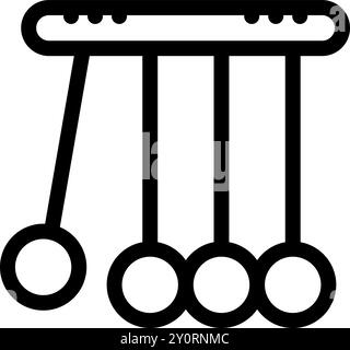 Questa semplice icona mostra la culla di newton che trasferisce energia Illustrazione Vettoriale