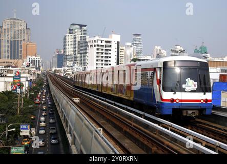 Bangkok, Tailandia, 13.01.2010, Skytrain, Bangkok Mass Transit System, BTS, Bangkok, Tailandia, Asia Foto Stock