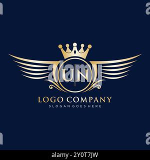 Lettera un iniziale con logo Royal Wing Illustrazione Vettoriale