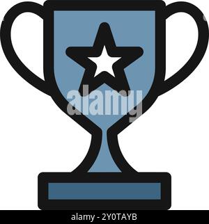 Trofeo Icon Winner e design Star Symbol Illustrazione Vettoriale