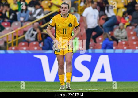 Bogotà, Colombia. 3 settembre 2024. Kahli Johnson dell'Australia, si lamenta durante la partita del gruppo A della Coppa del mondo femminile Colombia 2024 tra Messico e Australia, all'El Campin Stadium, a Bogotà il 3 settembre 2024. Foto: Julian Medina/DiaEsportivo/Alamy Live News crediti: DiaEsportivo/Alamy Live News Foto Stock