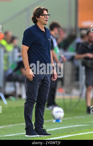 Il capo allenatore del Torino Paolo Vanoli ritratto durante il Venezia FC vs Torino FC, partita di calcio italiano di serie A A Venezia, Italia, agosto 30 2024 Foto Stock