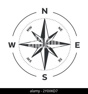 Vettore di navigazione bussola Wind Rose Illustrazione Vettoriale