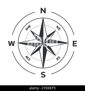 Vettore di navigazione bussola Wind Rose Illustrazione Vettoriale