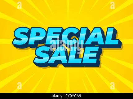 Offerta speciale. Design effetto testo per annunci digitali in stile 3D. Illustrazione Vettoriale