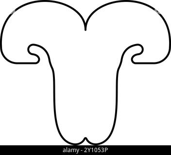 Gatto nasale Cat PET veterinario Contour icona contorno contorno nero immagine vettoriale sottile stile piatto semplice Illustrazione Vettoriale