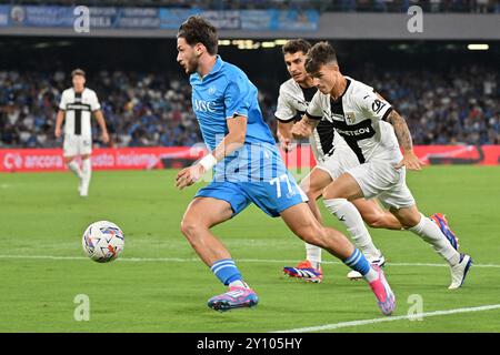 Napoli, Italia. 31 agosto 2024. Italia, 29 marzo 2024: Khvicha Kvaratskhelia durante il campionato italiano di serie A 2024-2025 partita di calcio tra Napoli e Parma allo stadio Maradona, Italia (felice De Martino/ SPP) crediti: SPP Sport Press Photo. /Alamy Live News Foto Stock