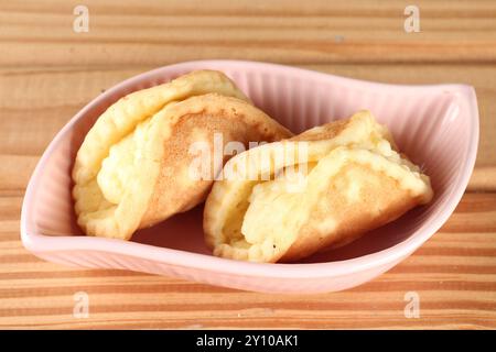 Tipo dorayaki dolce giapponese ripieno di panna Foto Stock