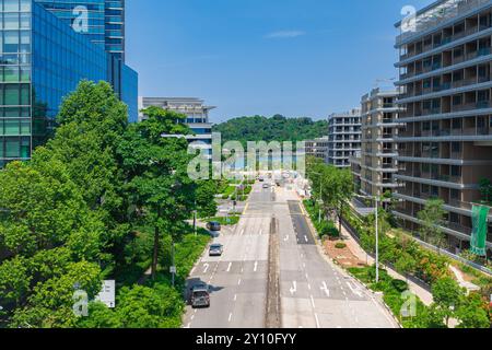 Singapore - 13 giugno 2024: Splendida mattinata al Keppel Bay Luxury Residences. Keppel Bay è il gioiello della costa meridionale di Singapore Foto Stock