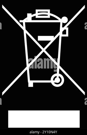 Weee Label sign White | Waste Electrical and Electronic Equipment recycling sign Wheelie Bin with Bar Symbol, symbol Bin Illustrazione Vettoriale