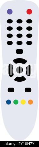 Illustrazione telecomando TV a colori, telecomando TV, telecomando Illustrazione Vettoriale