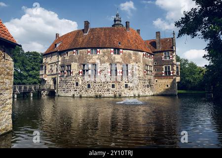 Burg Vischering, Lüdinghausen, Renania settentrionale-Vestfalia, Germania, Foto Stock