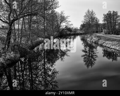 Alba sullo Schmutter vicino ad Achsheim Foto Stock