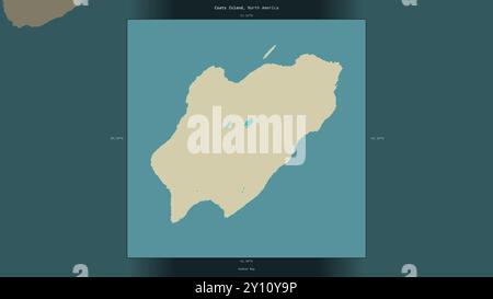Coats Island nella Baia di Hudson, appartenente al Canada, descritta ed evidenziata su una mappa topografica in stile umanitario OSM Foto Stock