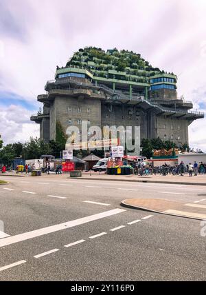 Bunker, Greening, St. Pauli, Amburgo, Germania, Europa Foto Stock