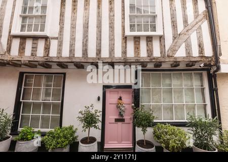 Inghilterra, Kent, Sandwich, edifici storici in legno Foto Stock