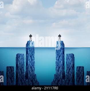 Crescita nascosta e declino valutazione del mercato azionario un'analisi e informazioni segrete sulle prestazioni sotto forma di grafico sott'acqua che mostra la forza dei ricavi e la ce Foto Stock