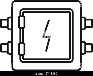 Semplice vettore di una cassetta elettrica che mostra un simbolo di alta tensione, ottimo per contenuti relativi alla sicurezza Illustrazione Vettoriale