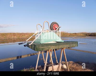 Fine stagione nelle paludi salate di Guerande - dipartimento Loire-Atlantique, Bretagna, Francia Foto Stock
