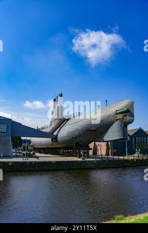 Den Helder, Paesi Bassi. 31 luglio 2024. Museo storico Navale di Den Helder. U-boat Tonijn nell'area esterna Foto Stock