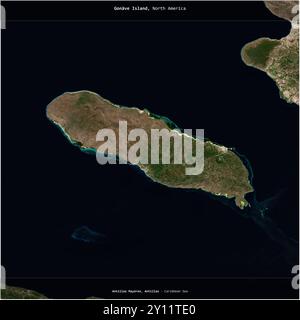 Gonave Island nel Mar dei Caraibi, appartenente ad Haiti, ritagliata in piazza su un'immagine satellitare scattata il 9 gennaio 2020 Foto Stock